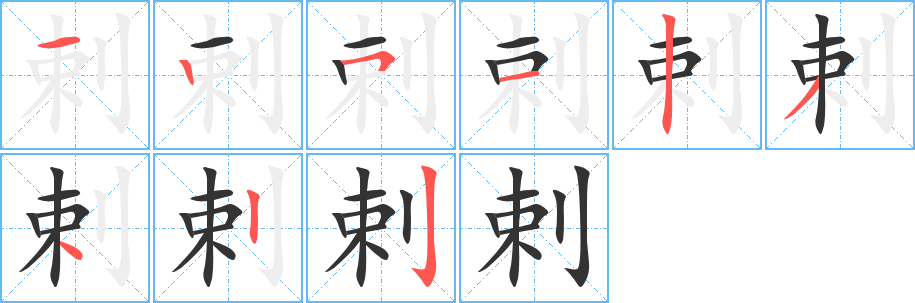 剌的笔顺写法