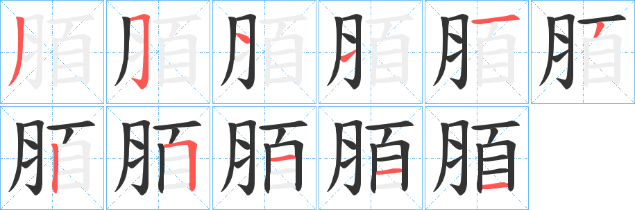 脜的笔顺写法