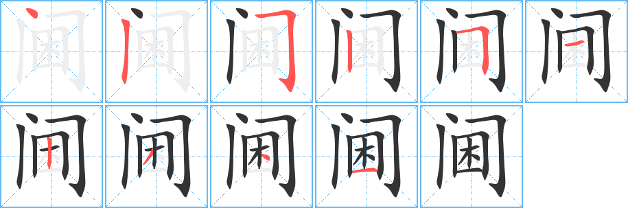 阃的笔顺写法