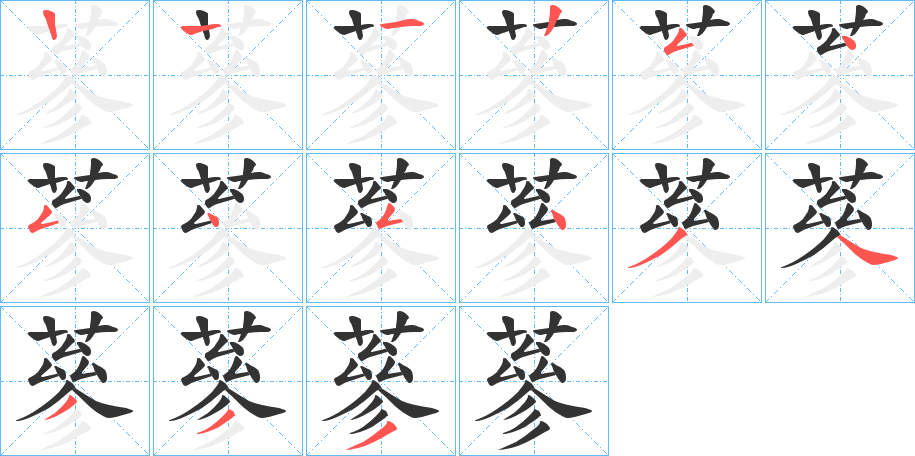 蔘的笔顺写法