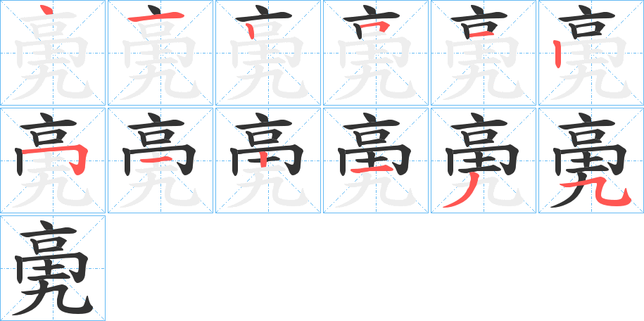 亴的笔顺写法