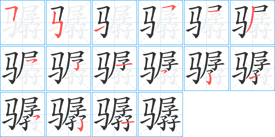 骣的笔顺写法