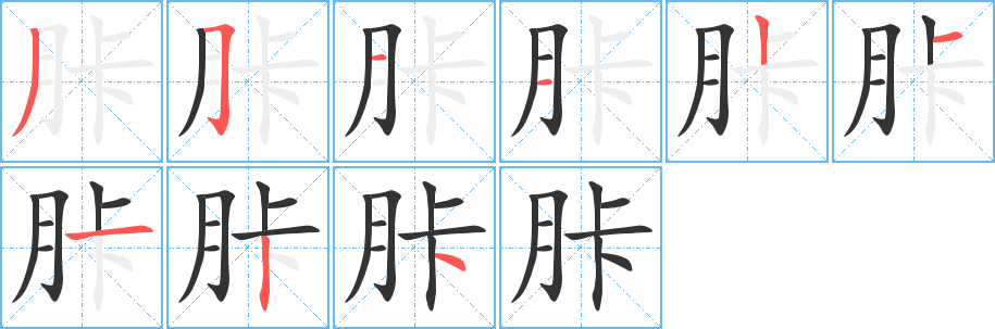 胩的笔顺写法