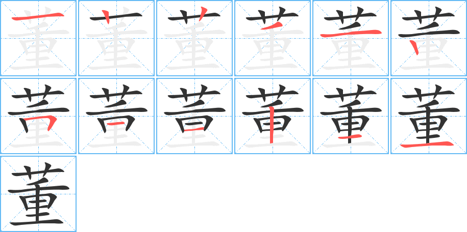 董的笔顺写法