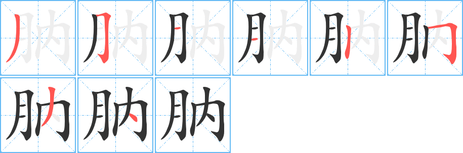 肭的笔顺写法