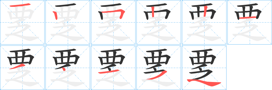 覂的笔顺写法