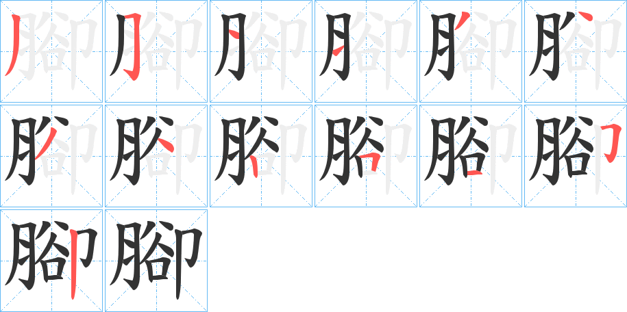 腳的笔顺写法