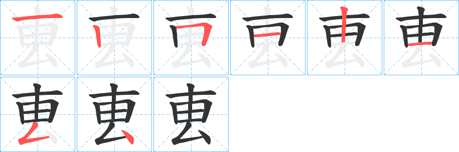 叀的笔顺写法