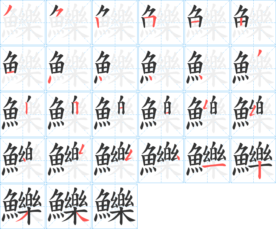 鱳的笔顺写法
