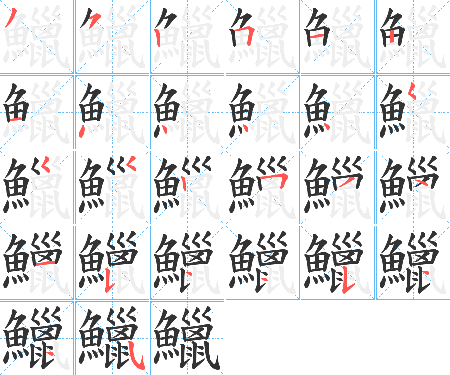 鱲的笔顺写法