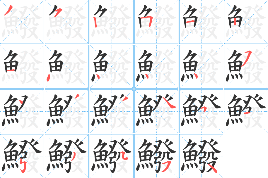 鱍的笔顺写法