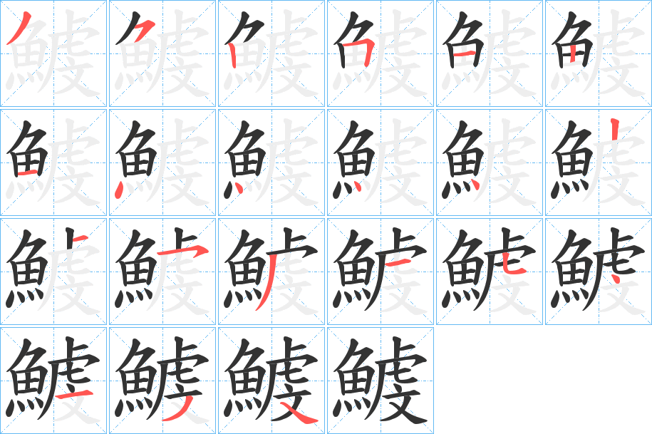 鰬的笔顺写法