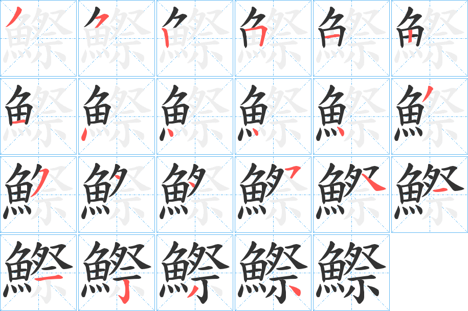 鰶的笔顺写法
