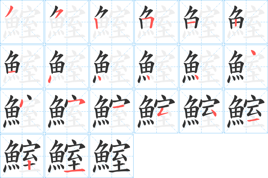 鰘的笔顺写法