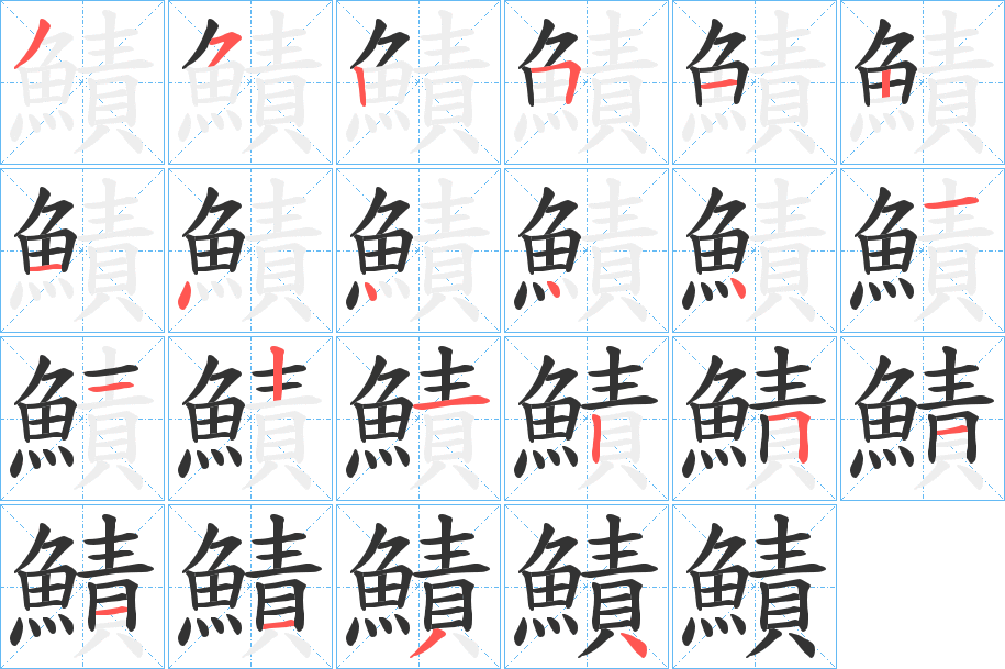 鰿的笔顺写法