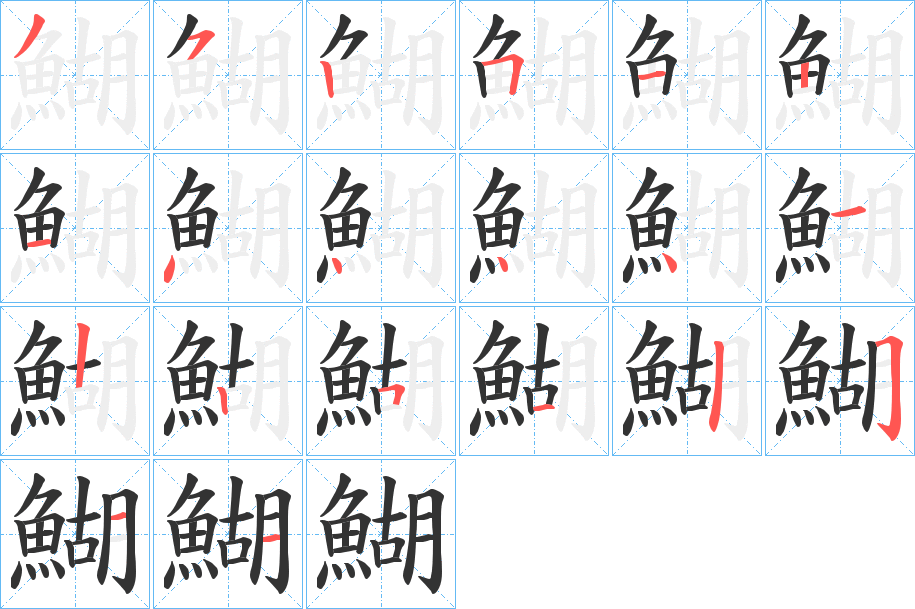 鰗的笔顺写法