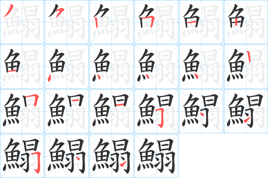 鰨的笔顺写法
