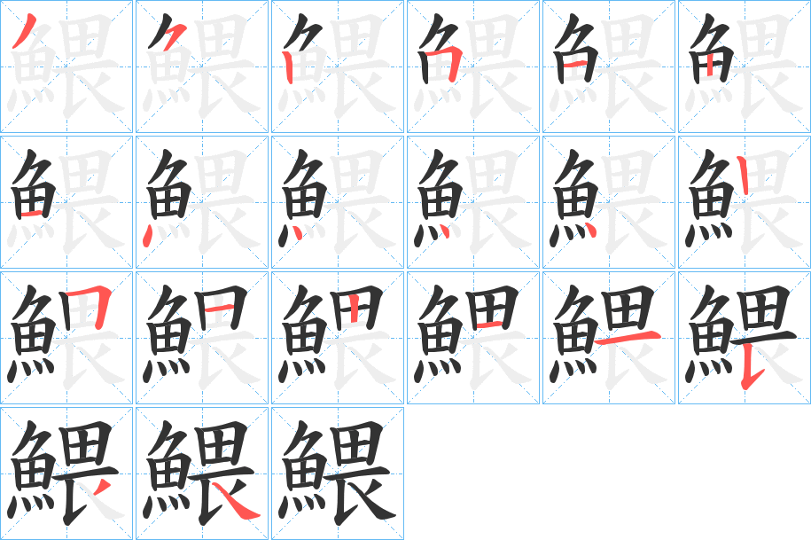 鰃的笔顺写法