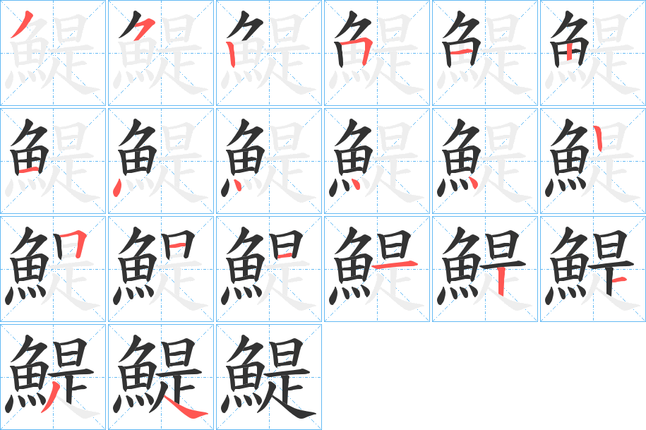 鯷的笔顺写法
