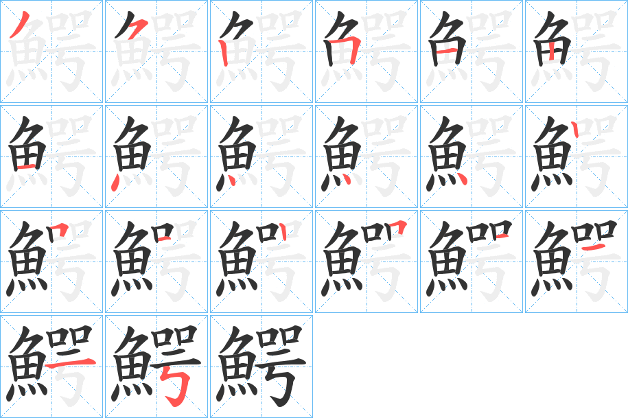 鰐的笔顺写法