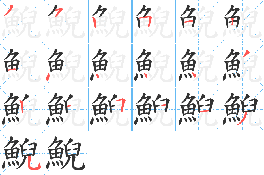 鯢的笔顺写法