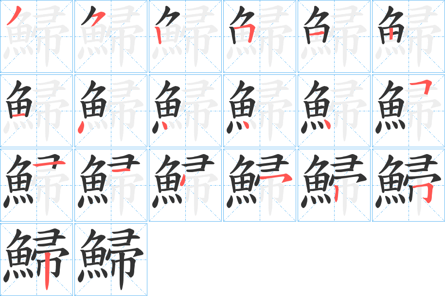 鯞的笔顺写法