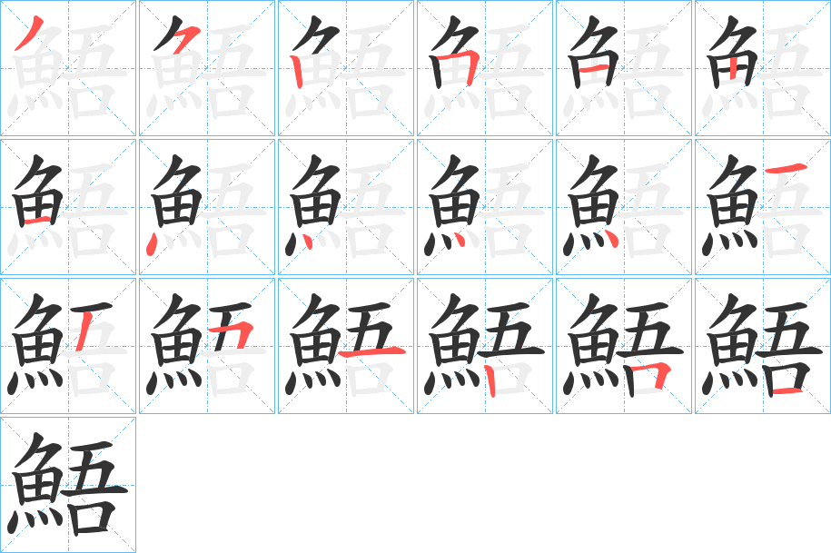 鯃的笔顺写法