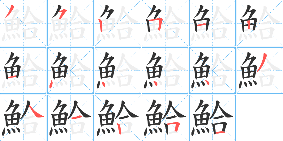 鮯的笔顺写法