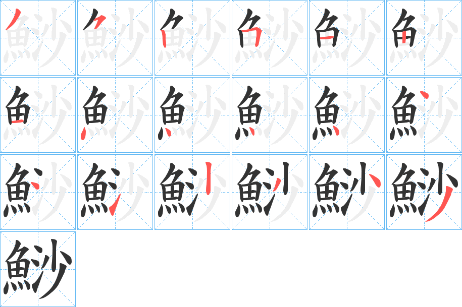 鯋的笔顺写法