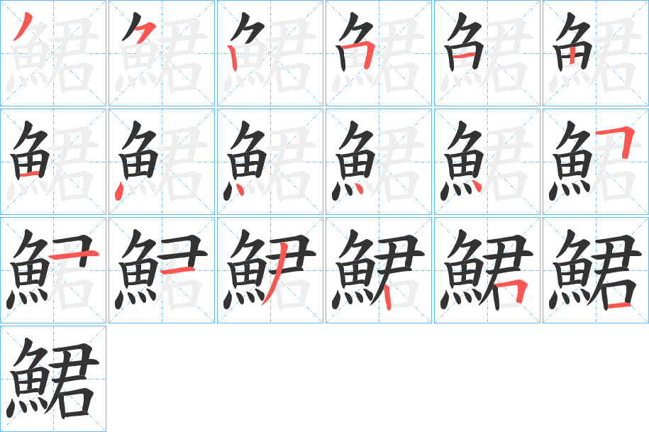 鮶的笔顺写法
