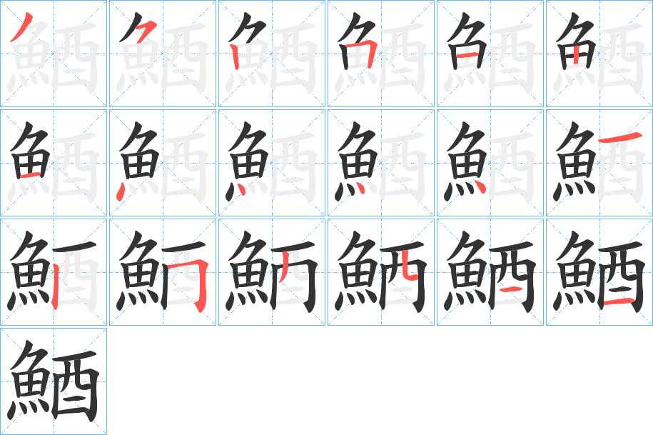 鯂的笔顺写法
