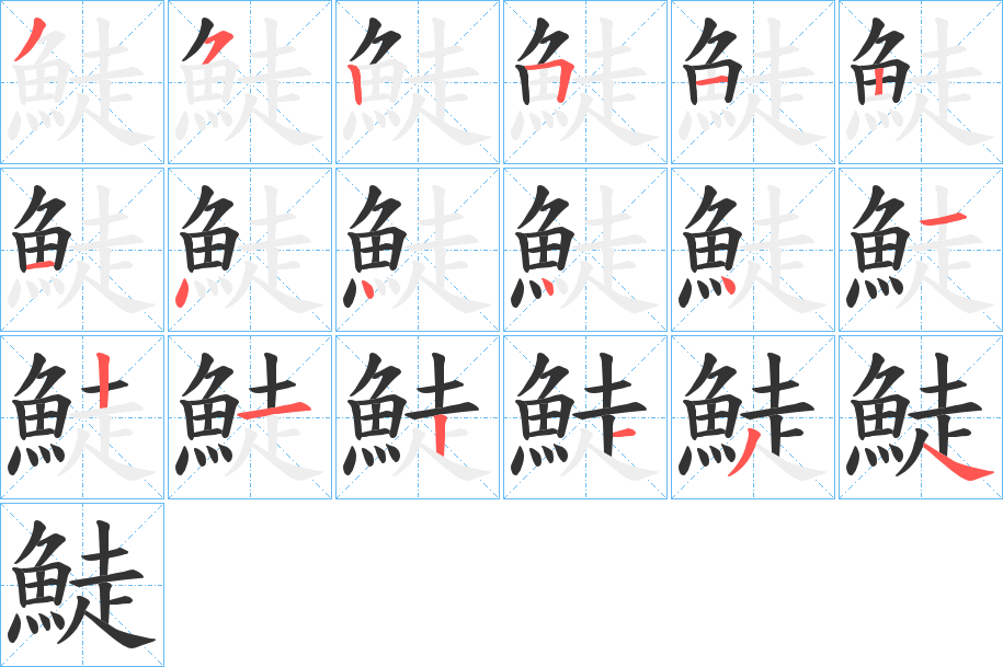 鯐的笔顺写法