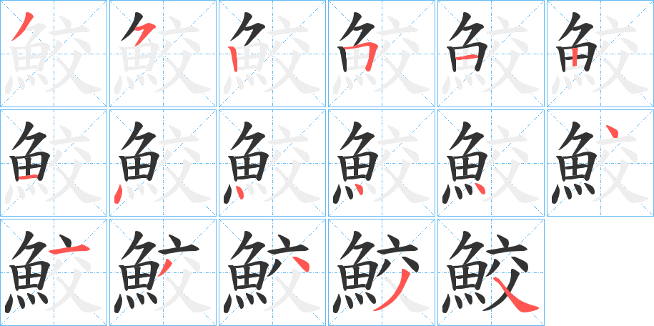 鮫的笔顺写法