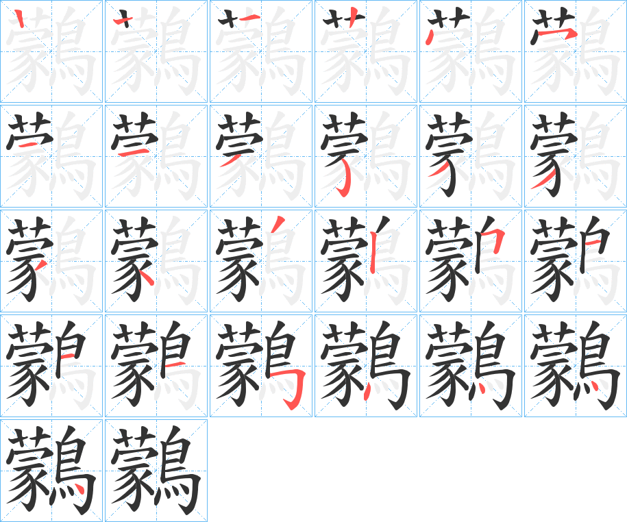 鸏的笔顺写法