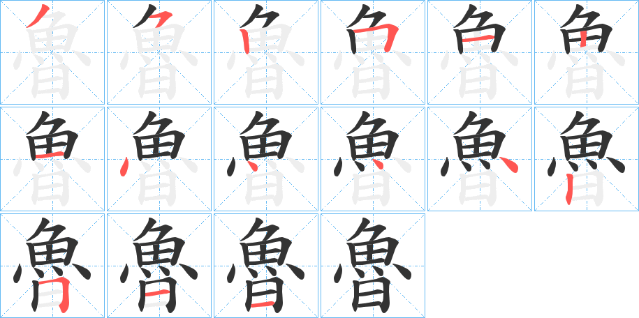 魯的笔顺写法