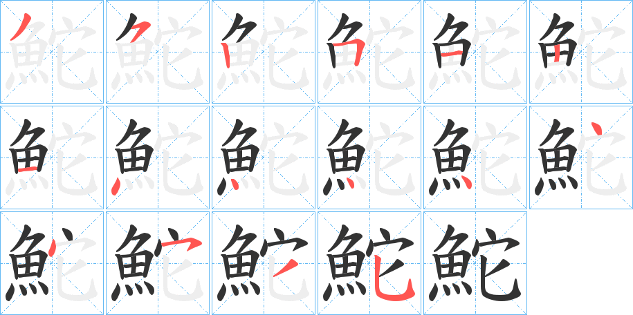 鮀的笔顺写法