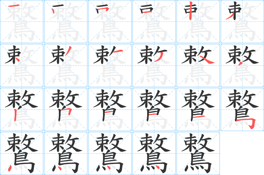 鷘的笔顺写法
