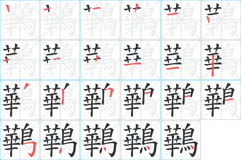 鷨的笔顺写法
