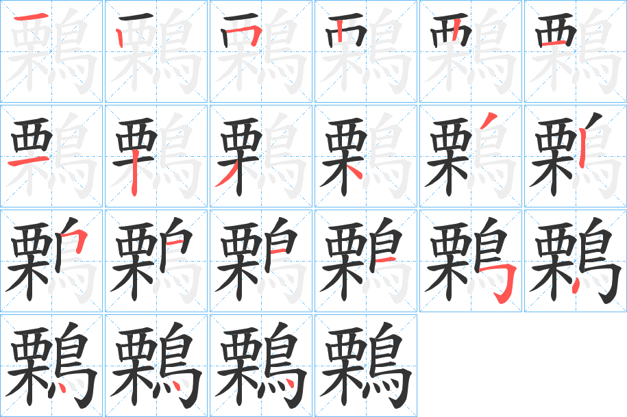 鷅的笔顺写法