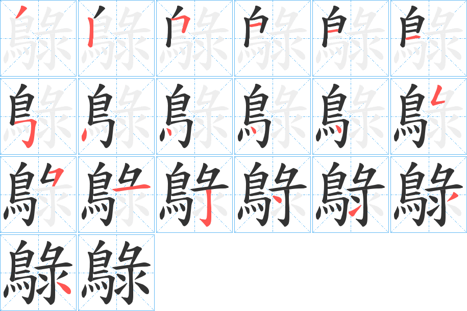 鵦的笔顺写法