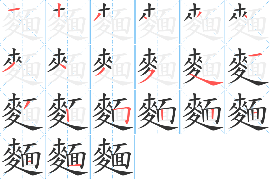 麵的笔顺写法