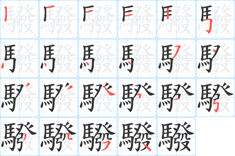 驋的笔顺写法
