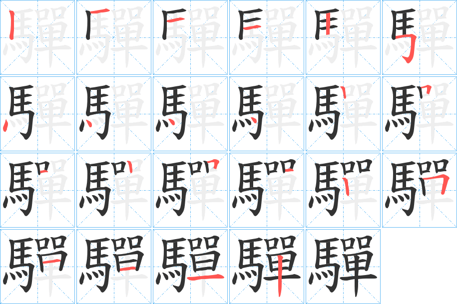 驒的笔顺写法
