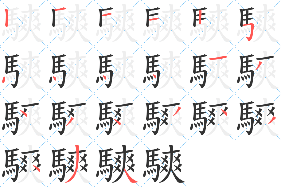 騻的笔顺写法