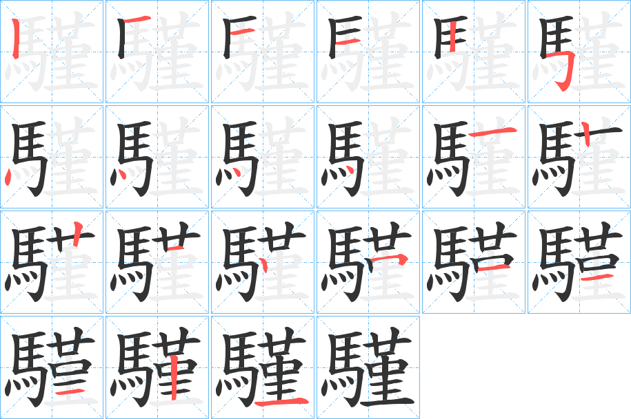 騹的笔顺写法