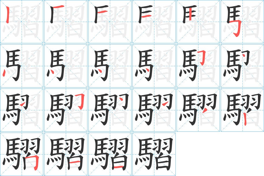 騽的笔顺写法