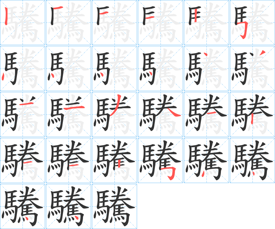 驣的笔顺写法