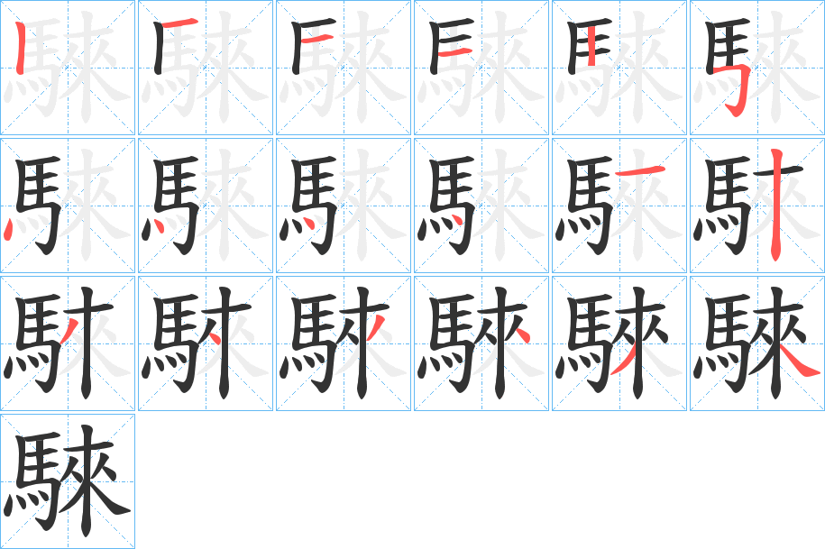 騋的笔顺写法