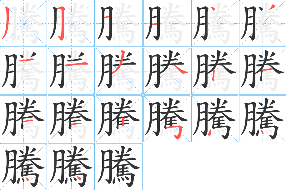 騰的笔顺写法