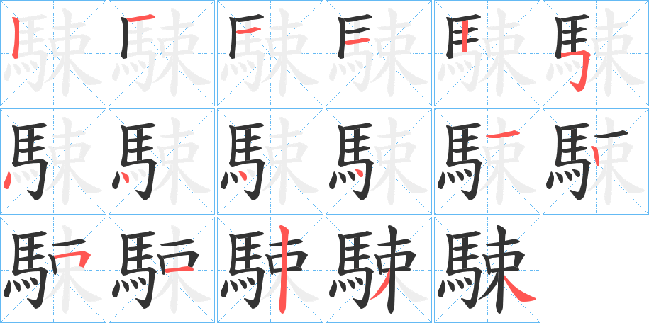 駷的笔顺写法